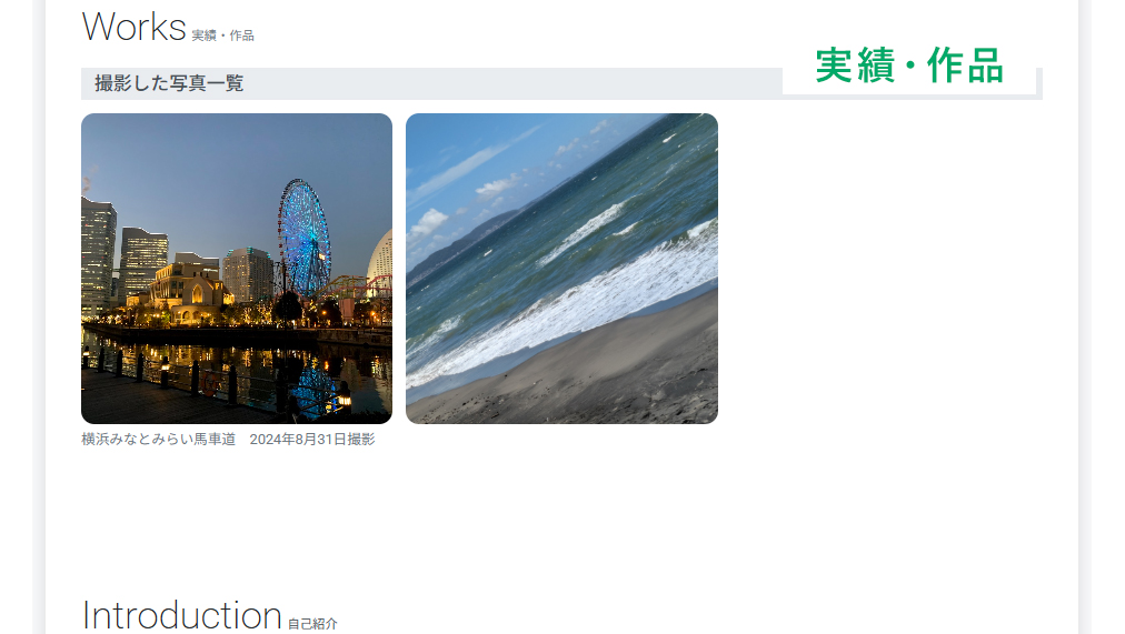 ポートフォリオをプレビュー