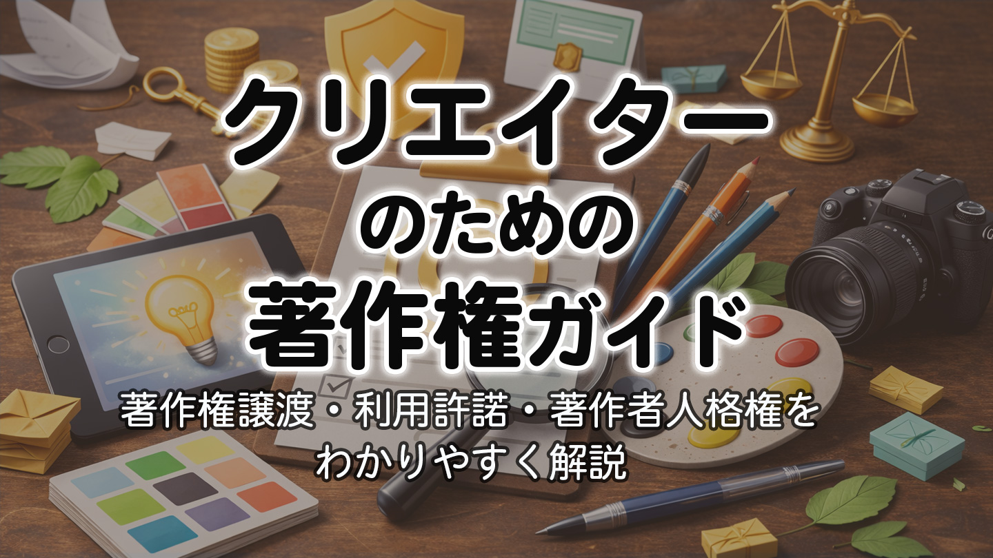 クリエイターのための著作権ガイド｜著作権譲渡・利用許諾・著作者人格権をわかりやすく解説